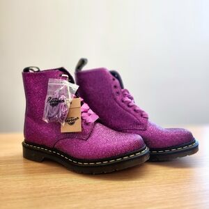 NWT Royal Purple Dr. Martens 1460 Pascal Fine Glitter Size 11-discontinued color